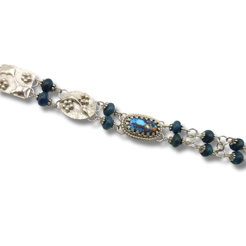 Click to view detail for DKC-2140 Bracelet Sterling Silver & TQ $350